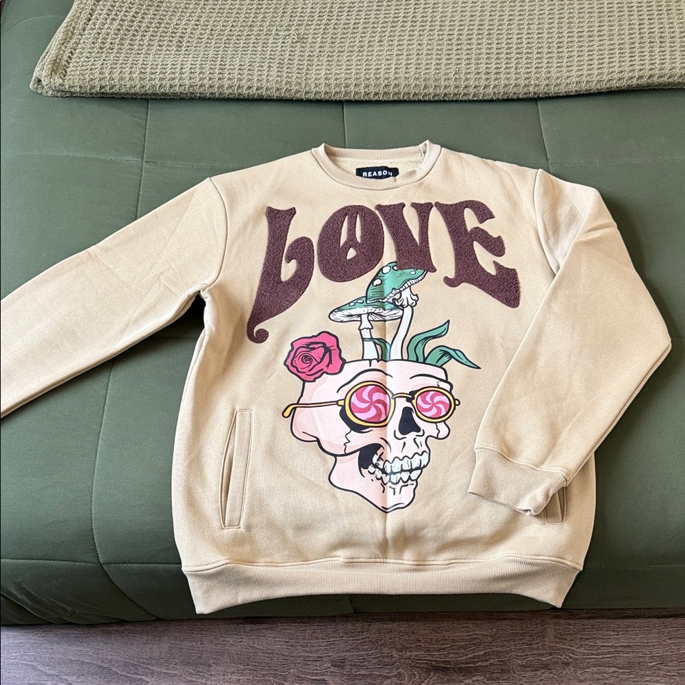 Love/Hate Crewneck Sweatshirt - Khaki